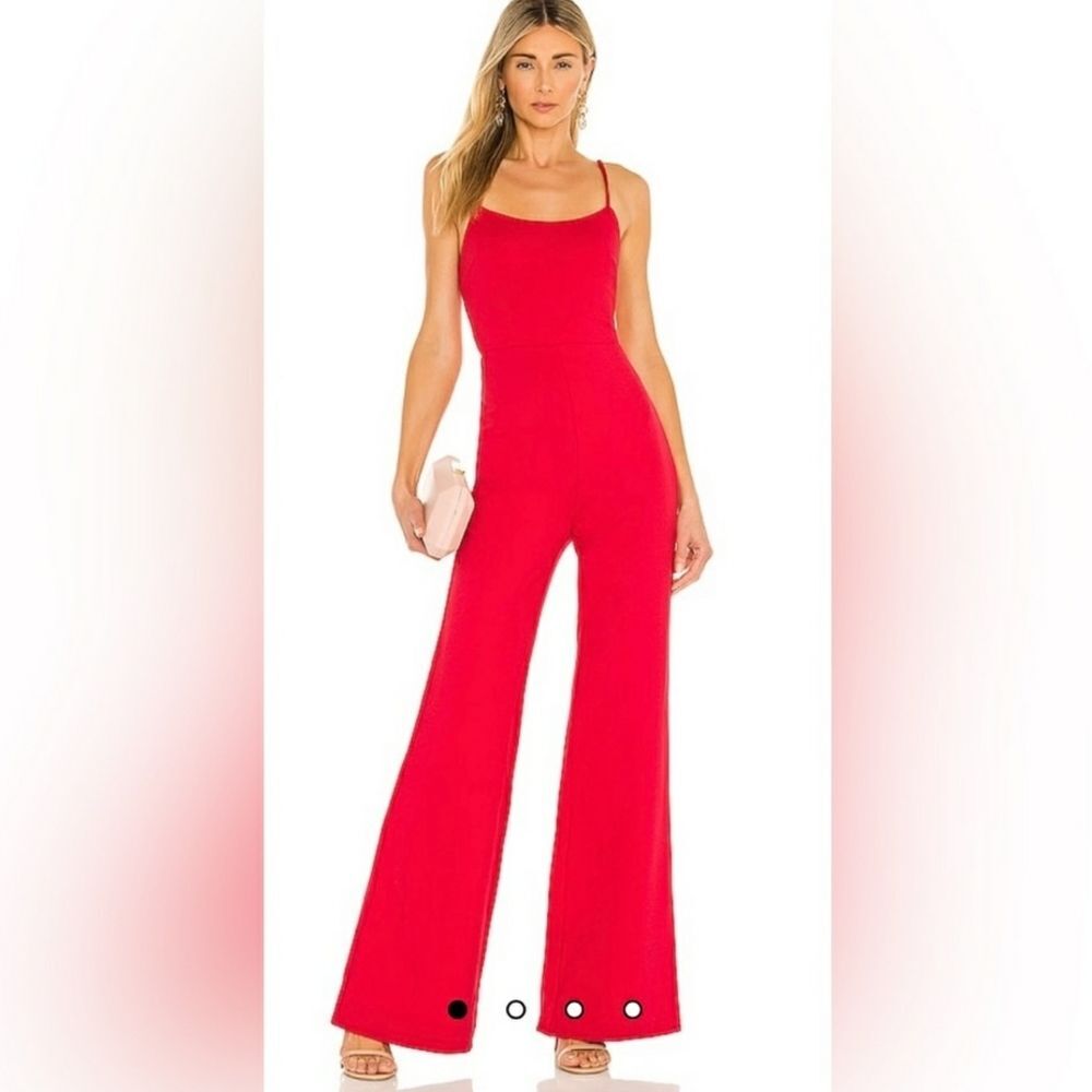 Lovers and Friends Strappy Stretchy Jumpsuit Women's Size XS Party Holiday Red